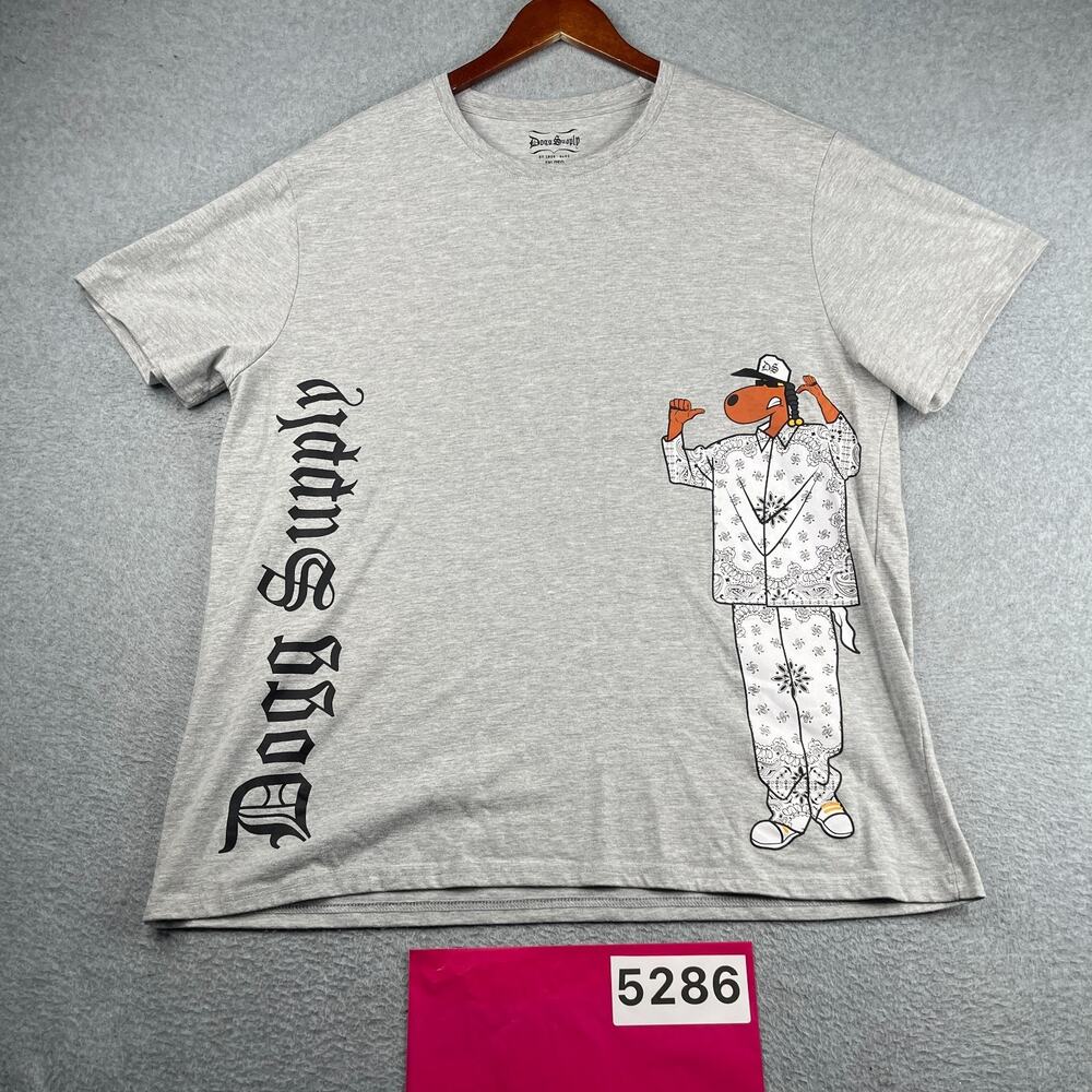 Dogg Supply By Snoop Dog Graphic Print T Shirt Gray Casual Mens 2XL